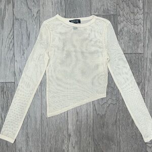 Sheer Rhinestone Long Sleeve Top